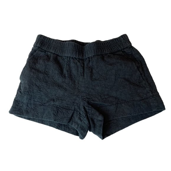 J. Crew Womens Floral Jacquard Embossed Boardwalk Pull On Shorts Black Size 00 - Picture 1 of 9